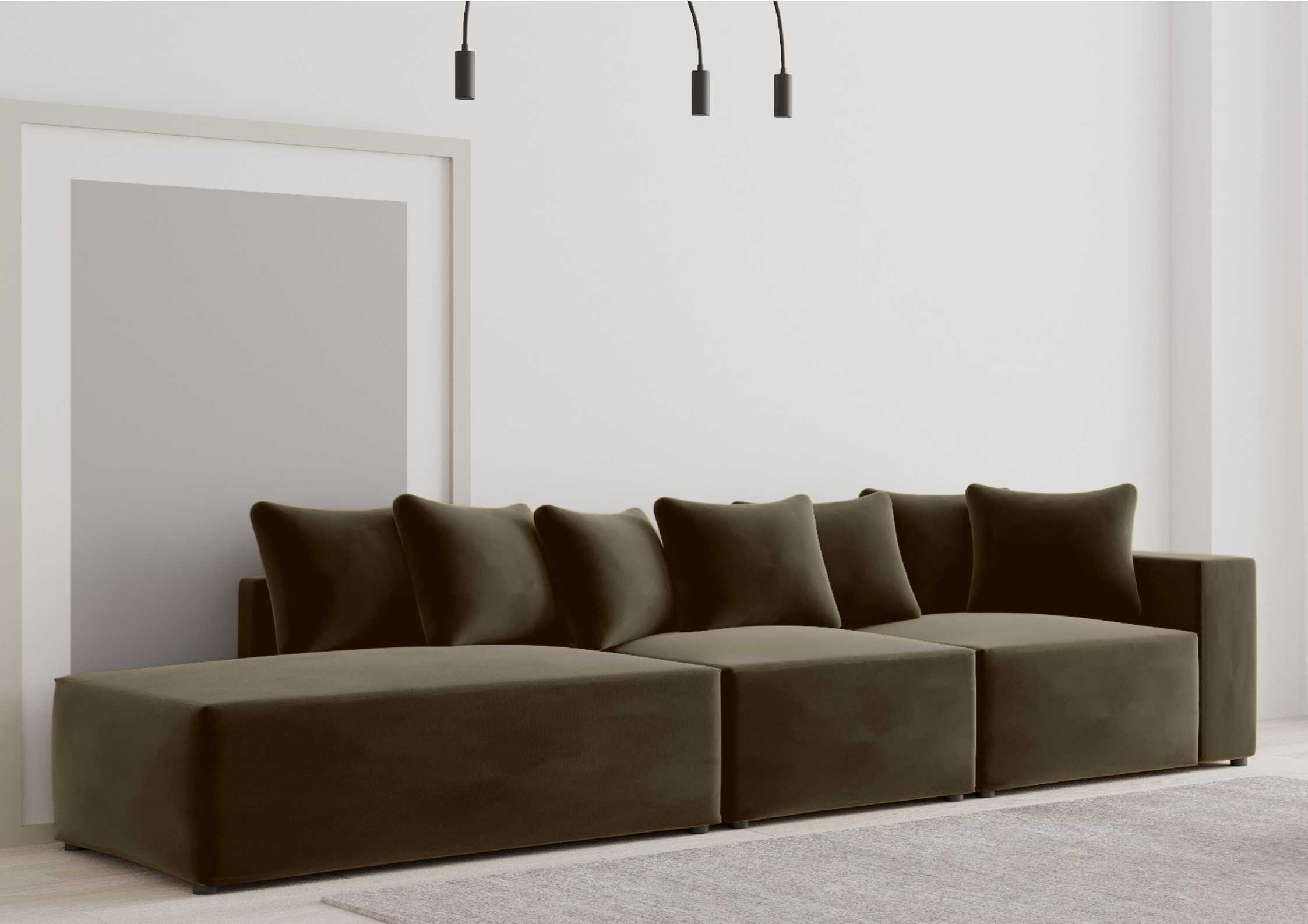 Loftowa sofa w kolorze brązowym